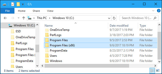 Mở thư mục Program Files hoặc Program Files (x86)