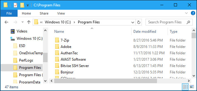 Không thể xóa Program Files hoặc Program Files