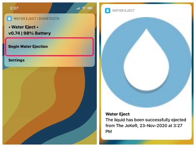 Siri shortcut sẽ giảm âm lượng của thiết bị xuống 50% và gửi thông báo hoàn thành cho người dùng
