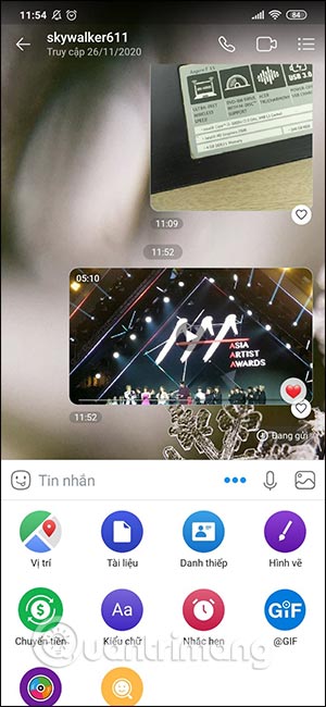 Gửi video trên Zalo