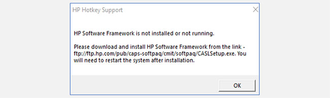 Lỗi "HP Software Framework Is Not Installed" trong Windows
