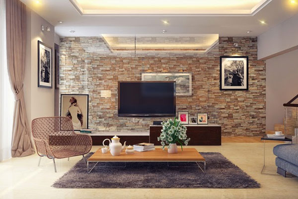 Gạch, đá thô ốp tường