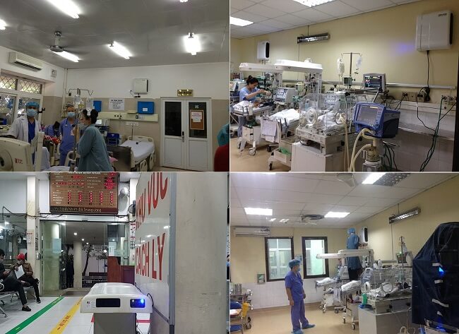 Thiết bị làm sạch không khí được sử dụng nhiều trong các phòng cách ly của bệnh viện