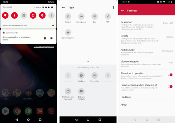 Trình quay màn hình của OnePlus