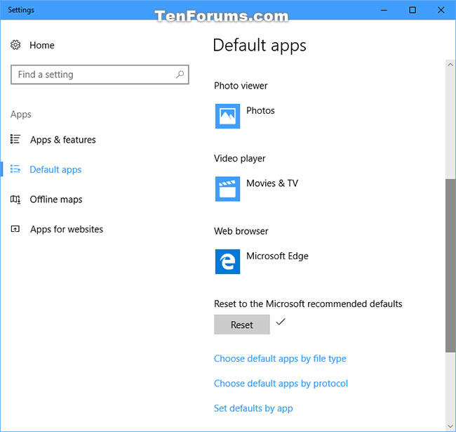 Một dấu kiểm ở bên phải của nút Reset để cho biết quá trình đã hoàn tất
