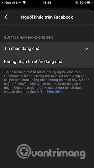 Nhận tin nhắn từ người lạ Messenger