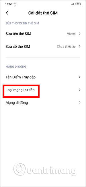 Bật 5G trên Xiaomi