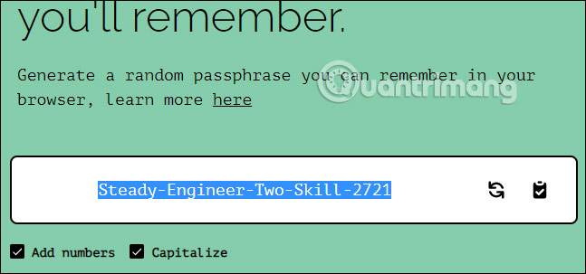 Thêm số vào dãy mật khẩu