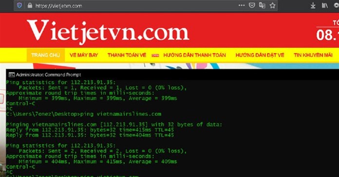 Hacker hieupc cảnh báo 2 trang web lừa đảo vé máy bay vietjetvn.com và vietnamairslines.com