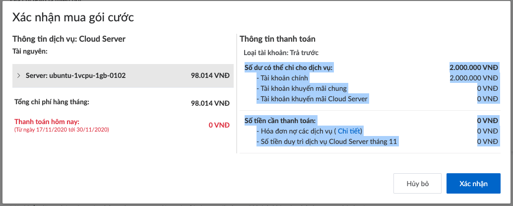 Check lại tổng chi phí