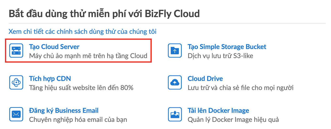 Tạo Cloud Server