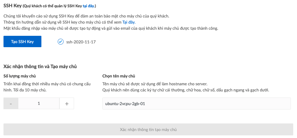 Xác nhận thông tin SSH Key