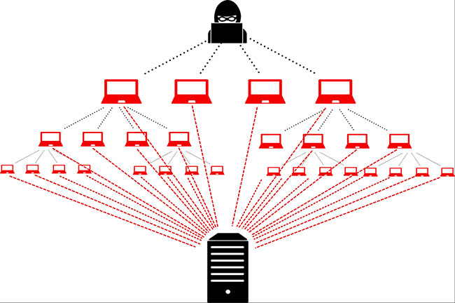 Các cuộc tấn công Volumetric DDoS Attack thường được thực hiện nhắm vào một mục tiêu cụ thể