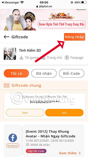 nhan giftcode tinh kiem 3d