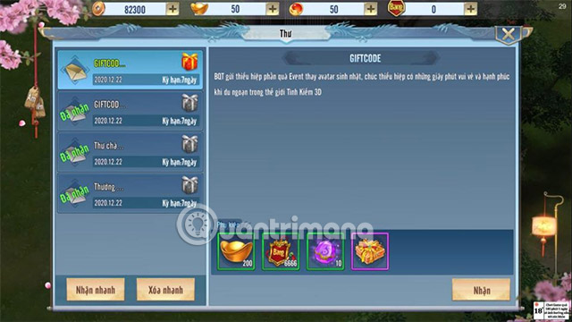 code event tình kiếm 3d