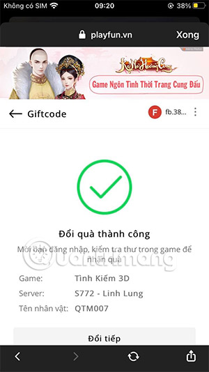 code tân thủ tình kiếm 3d