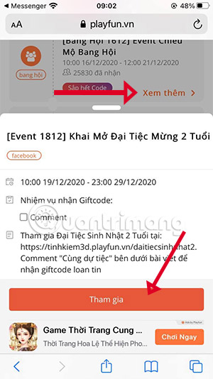 code sự kiện tình kiếm