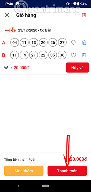 Thanh toán bộ số