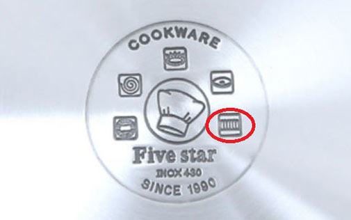 Xem dấu hiệu induction trên tem nồi chảo