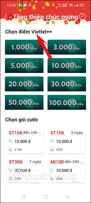 Tặng điểm Viettel++