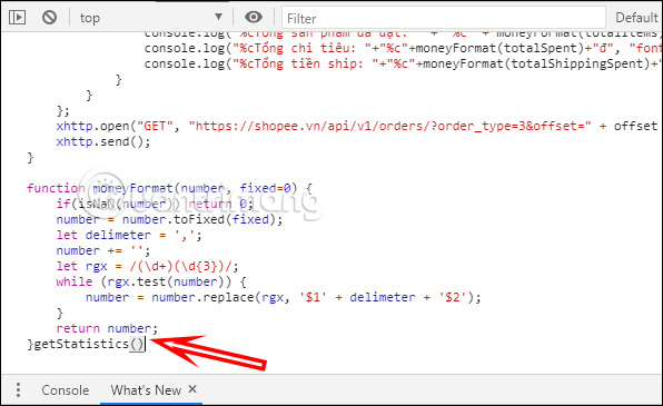 Nhập thêm vào mã lệnh