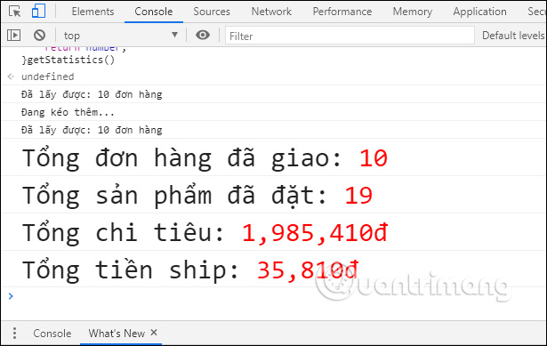Tổng đơn hàng Shopee