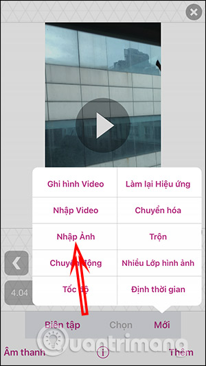 Nhập ảnh vào video