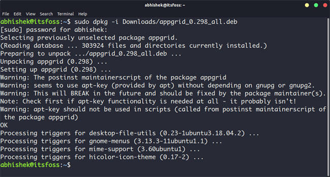 Cài đặt file deb bằng lệnh dpkg trong Ubuntu