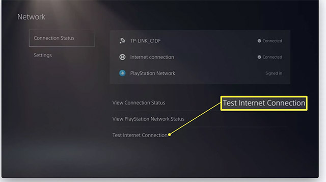 Kiểm tra kết nối internet trên PS5