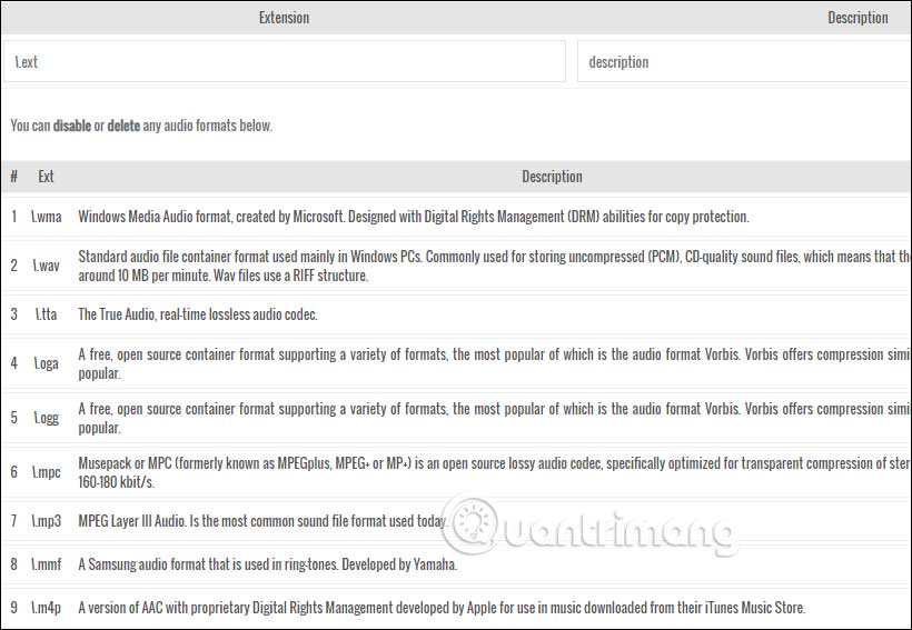 Thêm định dạng âm thanh