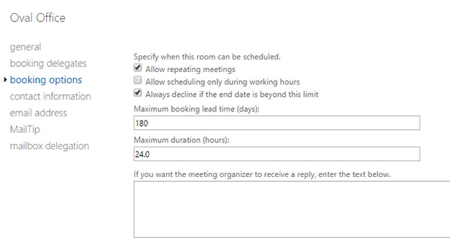 Cách giới hạn thời lượng cuộc họp cho room calendar trong Office 365 - Ảnh minh hoạ 2