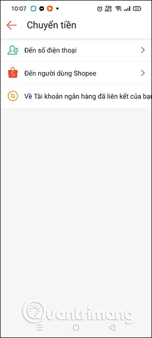 Tùy chọn chuyển tiền