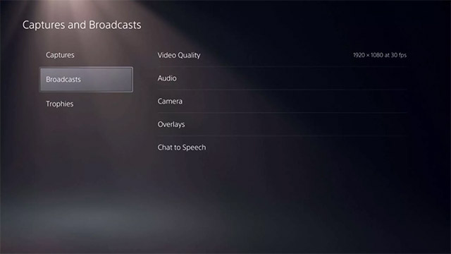 Các tùy chọn Broadcasts
