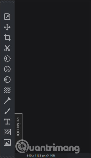 Giao diện chỉnh sửa trên Pixlr X