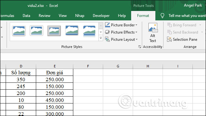 Hướng dẫn chèn một hình ảnh vào bảng tính Excel - Ảnh minh hoạ 9