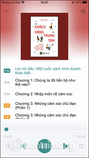 Giao diện đọc sách