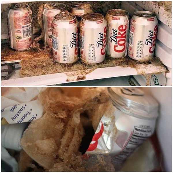 Đồ uống có ga khi để lên ngăn đông tủ lạnh có thể dẫn đến phát nổ như bom