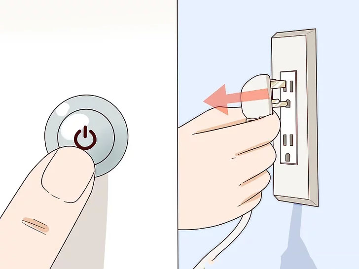 Tắt máy giặt và ngắt nguồn cấp điện cho máy