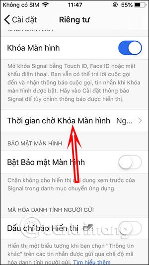 Thời gian khóa màn hình