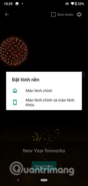 Chọn vị trí làm hình nền