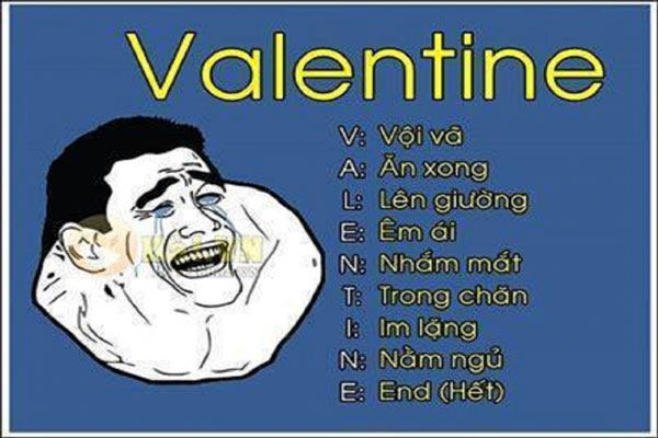 Định nghĩa cực hài hước nhưng chất về ngày Valentine, ngày lễ tình yêu.