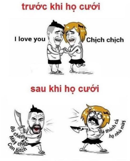 Ảnh chế trước và sau khi cưới