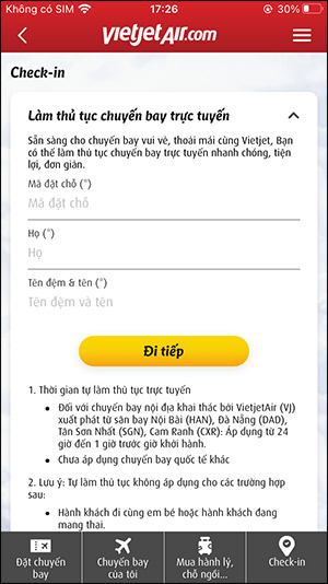 Nhập thông tin vé 