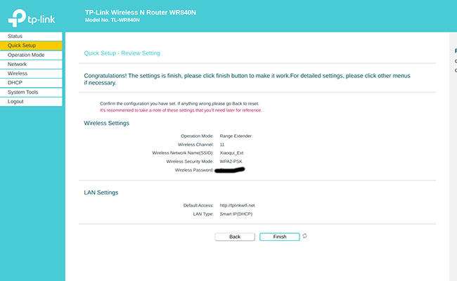 Router TP-Link TL-WR840N hoạt động ở chế độ Range Extender