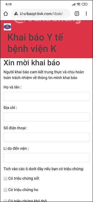 Khai báo y tế