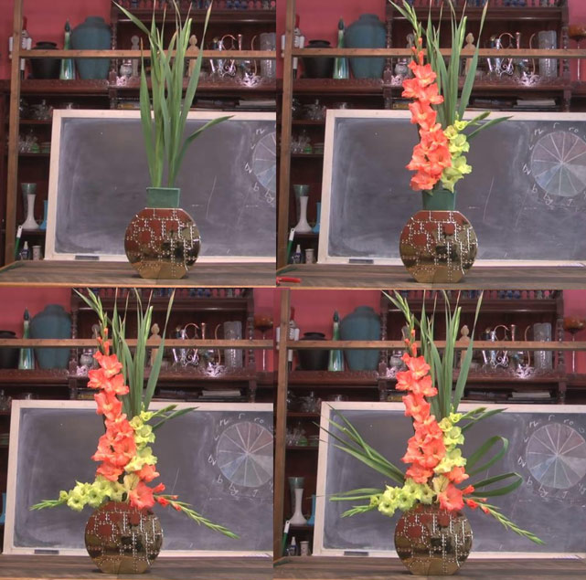 Kiểu cắm hoa dơn để bàn theo phong cách đơn giản
