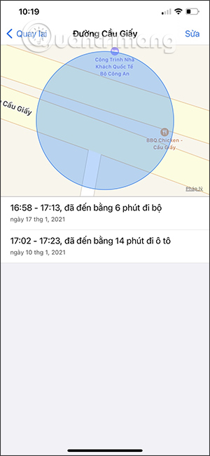 Các nơi đã đi