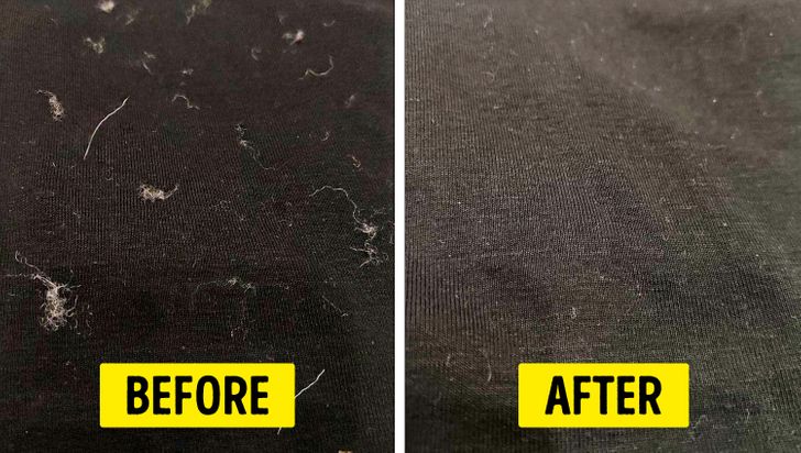 Loại bỏ xơ vải, lông và tóc trên quần áo