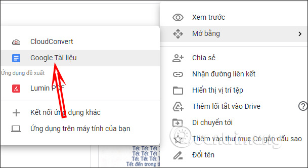 Mở bằng Google Docs