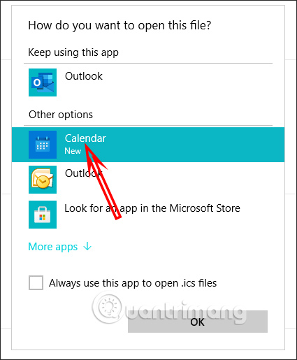 Open the file with the calendar app